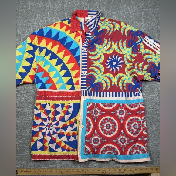 Adidas Farm Rio Tops - Adidas Farm Rio Kaleidoscope Button Down Colorful Shirt L-XL